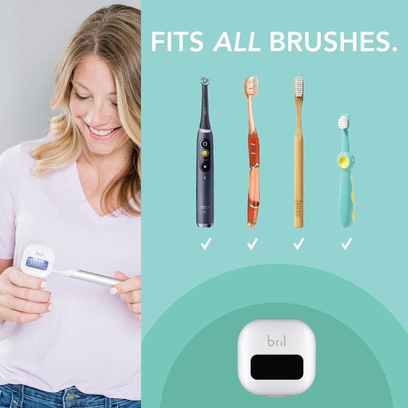 Bril UV-C Toothbrush Sanitizer and Holder, Portable Cleaner, Travel Cover, Magnetic Holder, and Rechargeable Case for Any Size Toothbrush, Black - Image 4